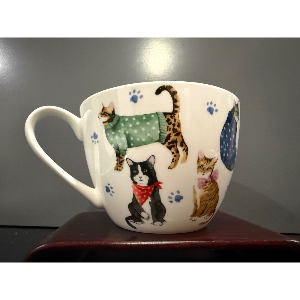 Portobello By Design Cat Lovers Cat Mug Large White  Sweaters‎ Bone China